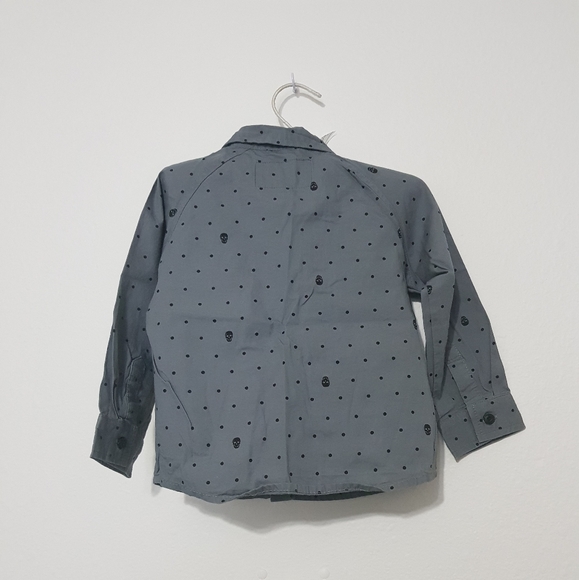 Hurley Skull Polka Dot Buttown Down Toddler Shirt - Picture 3 of 4